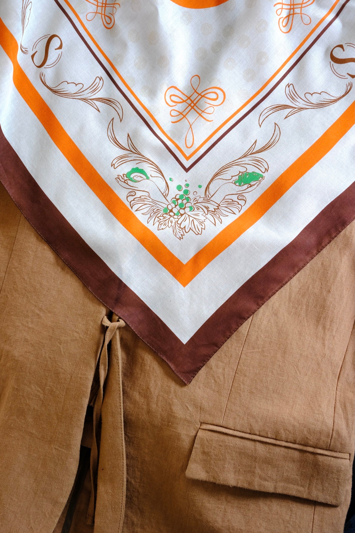 Bandana 69 Le Chien Noble Rodéo Beige Blanc