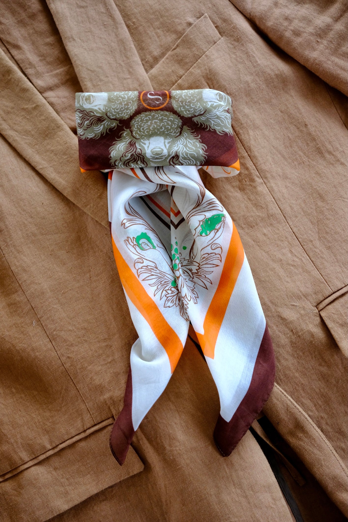 Bandana 69 Le Chien Noble Rodéo Beige Blanc